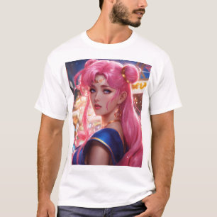 Sailor Moon mit rosa Haar T-Shirt