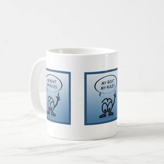 Sailor My Boat My Rules Funny Sailing Tasse (Vorderseite Links)