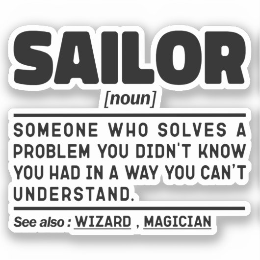 Sailor Noun Definition Seefahrer-Crew Cool Aufkleber (Vorderseite)