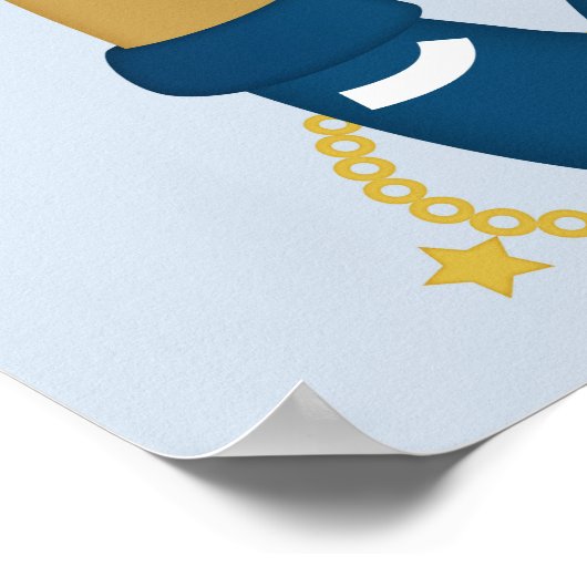 Sailor Ostrich – Scandinavian Nautical Nursery Poster (Ecke)