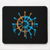 Sailor Ship Steering Wheel Graffiti Drops Sailing  Mousepad (Vorne)