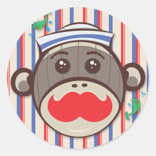 Sailor Sock Monkey Stickers (Vorderseite)