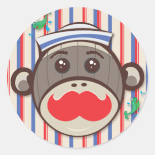 Sailor Sock Monkey Stickers