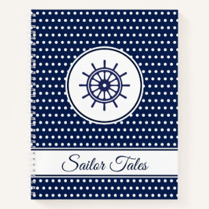 'Sailor Tales'' Custom Text Template Ship Wheel Notizblock