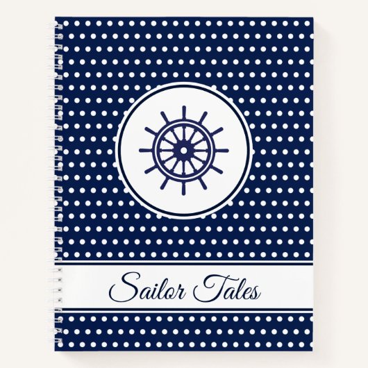 'Sailor Tales'' Custom Text Template Ship Wheel Notizblock (Vorderseite)