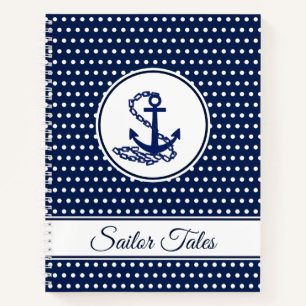 'Sailor Tales' Text Template Maritime Style Anchor Notizblock