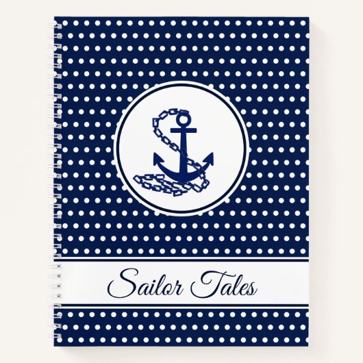 'Sailor Tales' Text Template Maritime Style Anchor Notizblock (Vorderseite)
