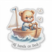 Sailor Teddy Bar Aufkleber (Vorderseite)