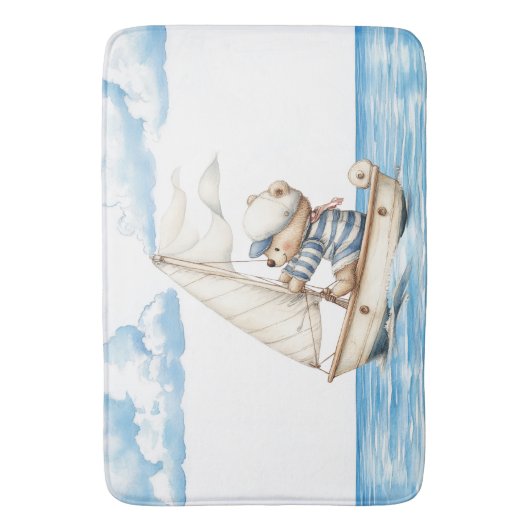 Sailor Teddy Bar Badematte (Vorderseite Vertikal)