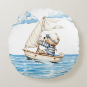 Sailor Teddy Bar Rundes Kissen (Vorderseite)