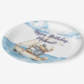 Sailor Teddy Bear Birthday Pappteller (Schrägansicht)