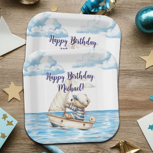 Sailor Teddy Bear Birthday Party Pappteller