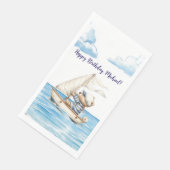 Sailor Teddy Bear Birthday Serviette (Ecke)