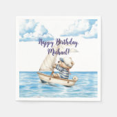 Sailor Teddy Bear Birthday Serviette (Vorderseite)