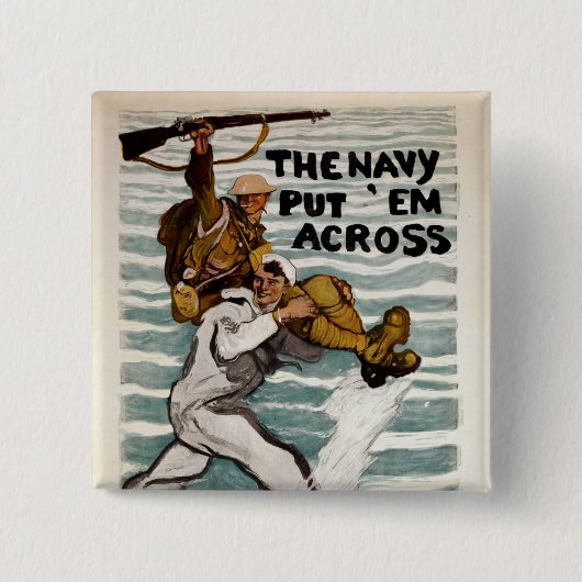 Sailor Wading, als er einen Soldaten auf Schulter Button (Vorderseite)