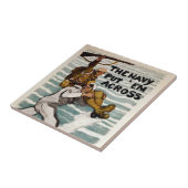 Sailor Wading, als er einen Soldaten auf Schulter Fliese (Seite)