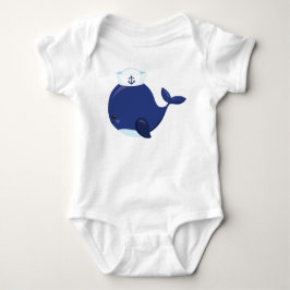 Sailor Whale, Little Whale, Niedlicher Wal, Blauer Baby Strampler