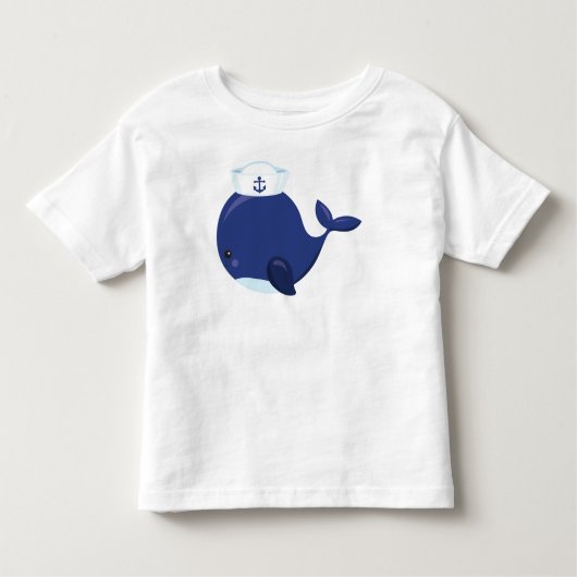 Sailor Whale, Little Whale, Niedlicher Wal, Blauer Kleinkind T-shirt (Vorderseite)