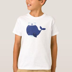 Sailor Whale, Little Whale, Niedlicher Wal, Blauer T-Shirt