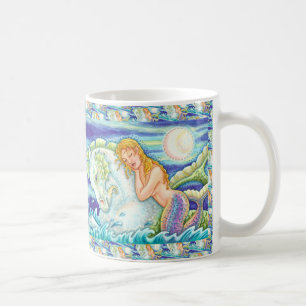 SAILOR'S FANTASY MERMAID RIDING MERHORSE, SEEPFERD KAFFEETASSE