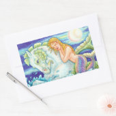 SAILOR'S FANTASY MERMAID RIDING MERHORSE, SEEPFERD RECHTECKIGER AUFKLEBER (Umschlag)