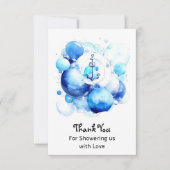 Sailor's Journey Nautical Boy Baby Shower Dankeskarte (Vorderseite)