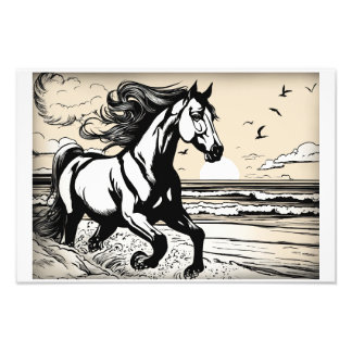 Sailor's Stallion Beach Tattoo Fotodruck