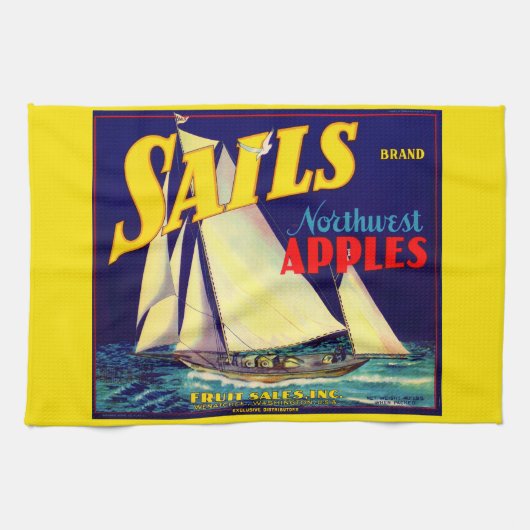 Sails im Nordwesten von Äpfeln der 1930er Jahre kr Geschirrtuch (Horizontal)