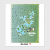 Saimaa Lake Finland Karte Aufkleber (Blatt)