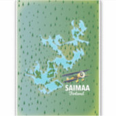 Saimaa Lake Finland Karte Aufkleber (Vorderseite)