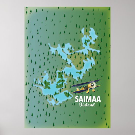Saimaa Lake Finland Karte Poster (Vorne)