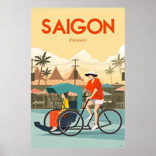 Saingon Vietnam Reise, Plakat, Aufkleber, Saingon, Poster