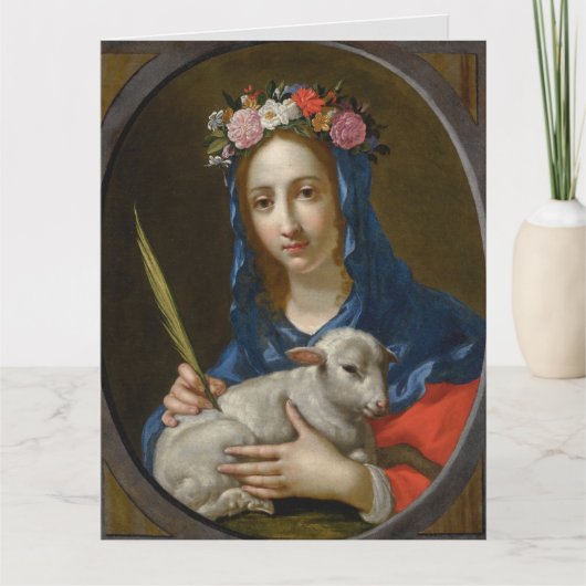 Saint Agatha mit Gebetskarte Karte (Vorderseite)