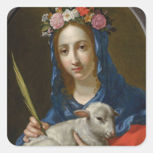 Saint Agatha (von Cesare Dandini) Quadratischer Aufkleber
