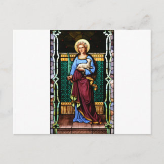 Saint Agnes (Agnes of Rome) - Kunstgefestigte Glas Postkarte