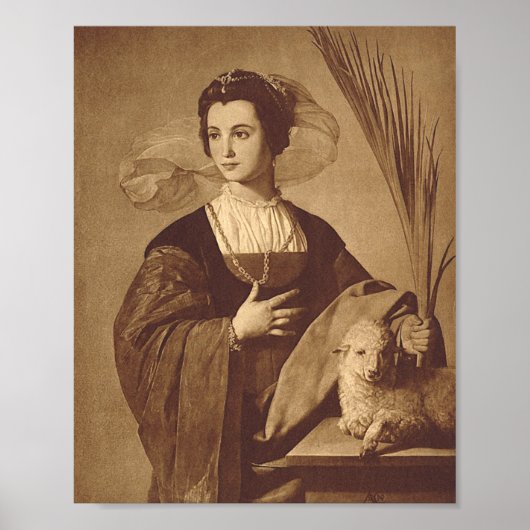 Saint Agnes von Alonso Cano Poster (Vorne)