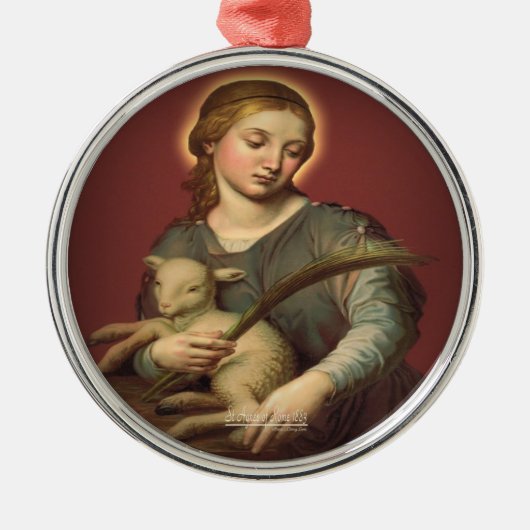 Saint-Agnes von Rom Ornament Aus Metall (Vorne)
