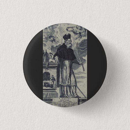 Saint Albinus von Angers Button (Vorderseite)