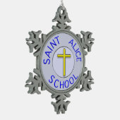 Saint Alice School Colour Patch Schneeflocken Zinn-Ornament (Links)