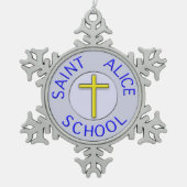 Saint Alice School Colour Patch Schneeflocken Zinn-Ornament (Vorderseite)