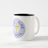 Saint Alice School Colour Patch Zweifarbige Tasse (VorderseiteRechts)