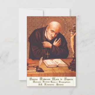Saint Alphonsus Liguori Doctor of Zeal Holy Card Dankeskarte