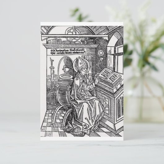 Saint Ambrose von Mailand Dankeskarte (Stehend Vorderseite)