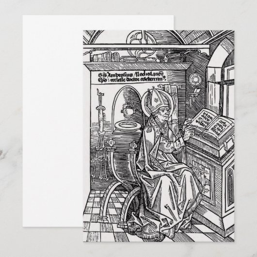 Saint Ambrose von Mailand Einladung (Vorne/Hinten)