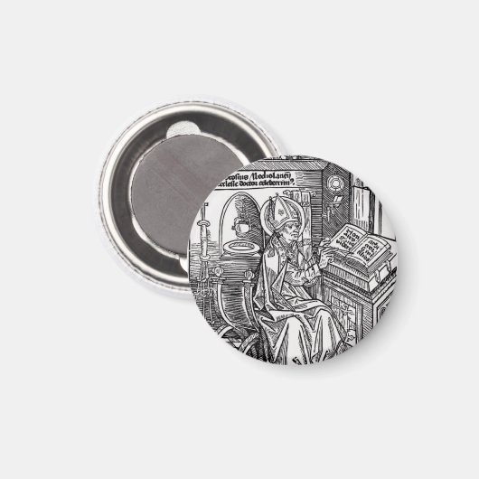 Saint Ambrose von Mailand Magnet (Vorderseite/Rückseite)