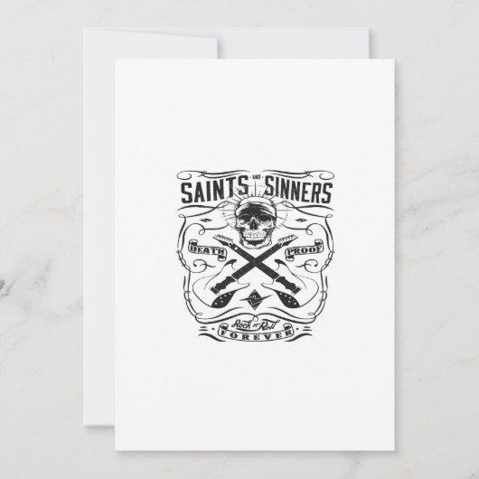 saint and sinners rock n roll forever death proof einladung (Vorderseite)