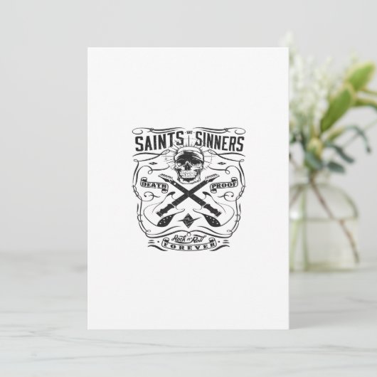 saint and sinners rock n roll forever death proof einladung (Stehend Vorderseite)