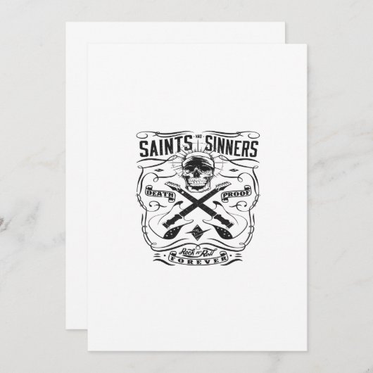 saint and sinners rock n roll forever death proof einladung (Vorne/Hinten)