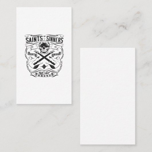 saint and sinners rock n roll forever death proof visitenkarte (Vorne/Hinten)