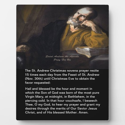 Saint Andrew Christmas Novena Fotoplatte (Vorderseite)